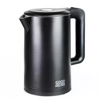 Чайник электрический GOODHELPER KPS-189C, пластик, колба металл, 1.7 л, 1800 Вт, чёрный