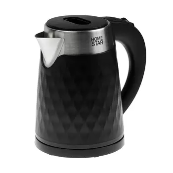 Чайник электрический Homestar HS-1021, пластик, колба металл, 1.7 л, 1500 Вт, чёрный