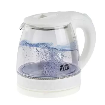 Чайник электрический Homestar HS-1053, стекло, 1.2 л, 1500 Вт, белый