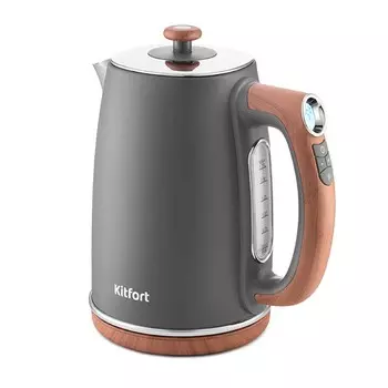 Чайник электрический Kitfort KT-6120-2, металл, 1.7 л, 2200 Вт, регулировка t°, серый