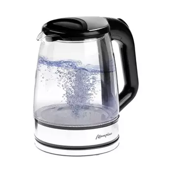 Чайник электрический "МАТРЁНА" MA-155, стекло, 2.2 л, чёрно-серебристый