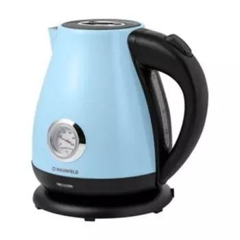 Чайник электрический MAUNFELD MGK-625BL, металл, 1.7 л, 2200 Вт, регулировка t°, голубой