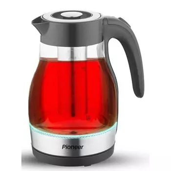 Чайник электрический Pioneer KE802G, стекло, 2200 Вт, 1.7 л, чёрный