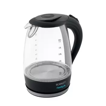 Чайник электрический Scarlett SC-EK27G74, стекло, 1.7 л, 2200 Вт, чёрный