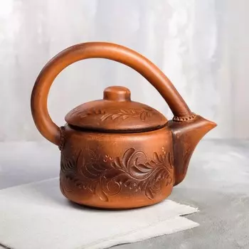 Чайник для заварки "Red Clay", декор, красная глина, 1 л