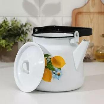 Чайник «Лимоны», 3,5 л, индукция, белый с петлёй