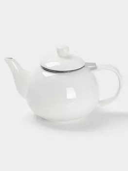 Чайник заварочный Доляна «Глянец», 1.1 л, с ситечком, керамика, белый