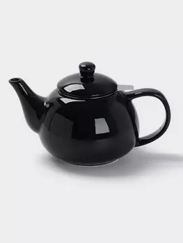 Чайник заварочный Доляна «Глянец», 1.1 л, с ситечком, керамика, чёрный