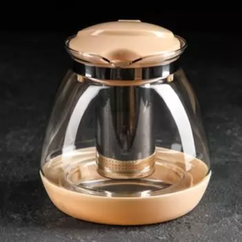 Чайник стеклянный заварочный «Джони», 1,5 л, с металлическим ситом, цвет МИКС