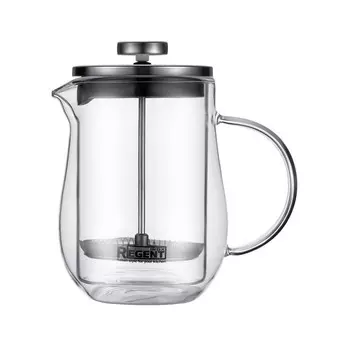 Чайник заварочный френч-пресс Regent inox Franco, с двойными стенками, 0.6 л