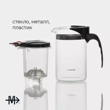 Заварочный чайник Magistro «Мантана», 500 мл, металлическое сито, стекло