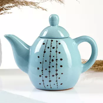 Чайник заварочный «Малый», 750 мл, 1216 см, керамика, голубой