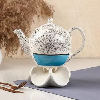 Чайник заварочный "Персия", керамика, синий, 0.85 л, Иран