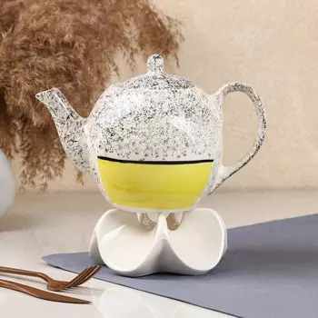 Чайник заварочный "Персия", керамика, желтый, 0.85 л, Иран