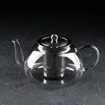Чайник стеклянный заварочный с металлическим ситом «Жак», 1 л, 211411 см