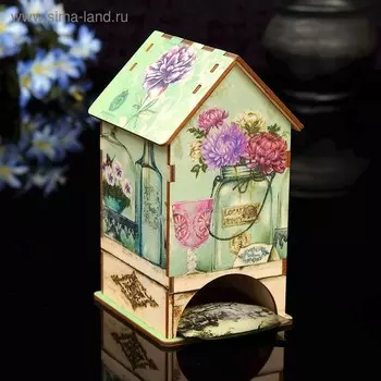 Чайный домик "Цветы" с УФ-печатью, 8,5х9,5х16см