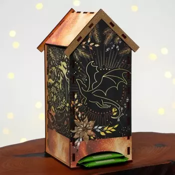 Чайный домик "Дракон золотой" 19,2 х 8,6 см.