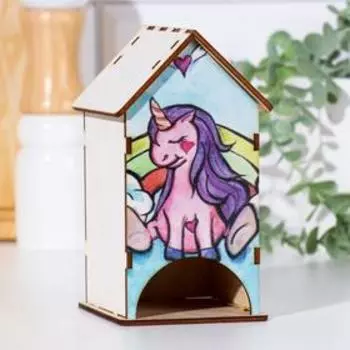 Чайный домик «Розовый Единорог», дерево, 9.58.515.5 см