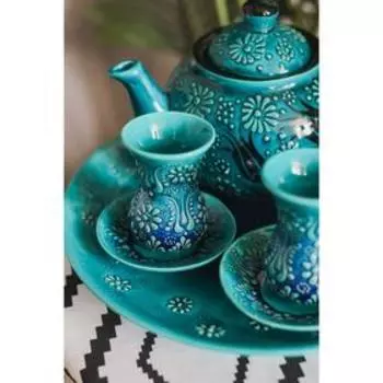 Чайный набор 4 предмета "Бирюза" 120мл