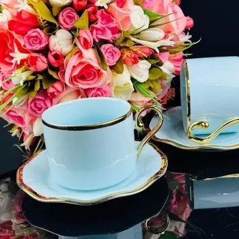 Чайный набор Lenardi, фарфор, 350 мл, 12 предметов