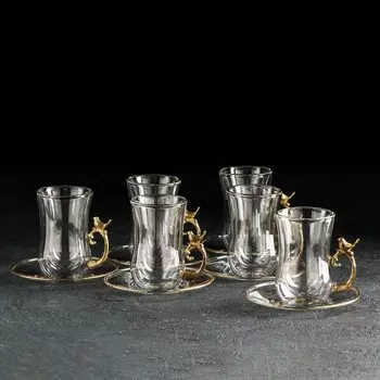 Чайный набор на 6 персон «Валиде», 70 мл, 12 предметов