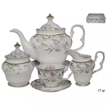 Чайный сервиз Lenardi «Хризантемы», фарфор, 17 предметов