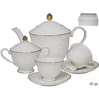 Чайный сервиз Lenardi «Снежана», 240 мл, 16 предметов