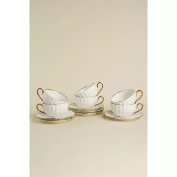 Чайный сервиз SL Home «Гарда», 12 предметов: 6 чашек 200 мл, 6 блюдец d=15 см, белый