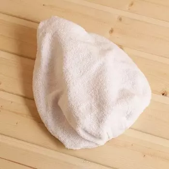 Чалма махровая на резинке, белая