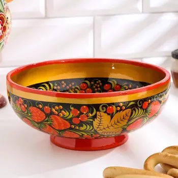 Чаша «Фруктовница», 8-9×20 см, хохлома