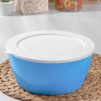 Чаша с крышкой ПластоС, 3 л, пластик, d=23 см, МИКС