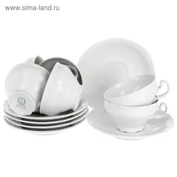 Чашка 205 мл с блюдцем 155 мм низкая Bernadotte, недекорированная