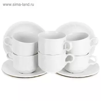 Чашка 240 мл с блюдцем 150 мм низкая Bernadotte, недекорированная