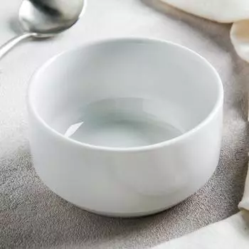 Бульонница Добрушский завод «Бельё», 300 мл, d=10.5 см, фарфор, белая