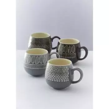 Чашка impressions, leaf 350 мл, серая