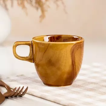 Чашка "Одесса", коричневая, керамика,0.2 л