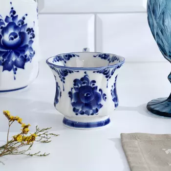 Чашка фарфоровая гжель «Валерия», H=8.5 см