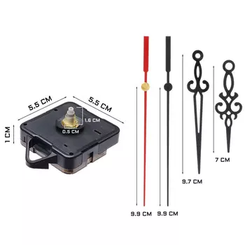 Часовой механизм со стрелками «Соломон-38», плавный ход, шток 16 мм, стрелки 70/95/98 мм