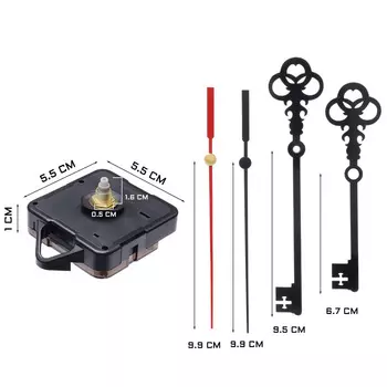Часовой механизм со стрелками «Соломон-44. Ключик», плавный ход, шток 16 мм, стрелки 68/95/98 мм