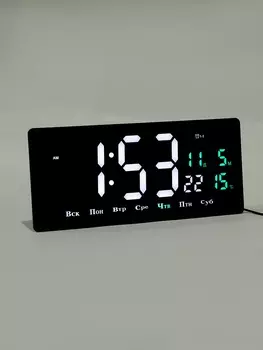 Часы электронные настенные, 36.215.5 см, белые цифры
