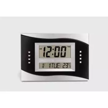 Часы электронные настенные, настольные: будильник, термометр, календарь, 2 ААА, микс