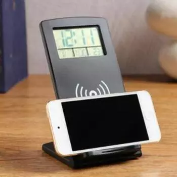 Часы электронные с беспроводной зарядкой, 16 х 8 см, от USB