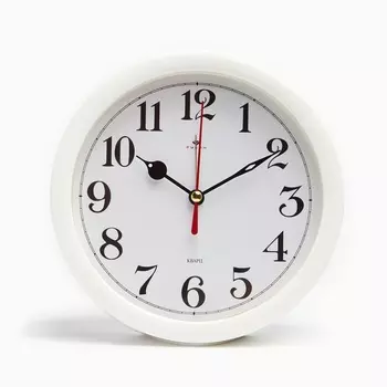 Часы-будильник настольные "Классика", d-15 см, дискретный ход, на батарейках