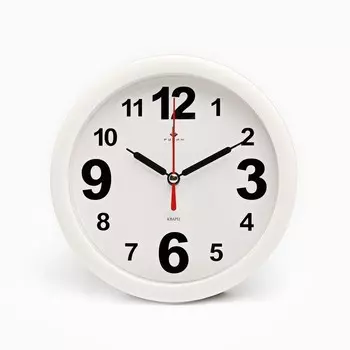 Будильник-часы настольные «Классика», дискретный ход, d=15 см, 16.516.5 см, от батарейки АА