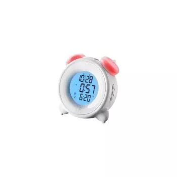 Часы-будильник RITMIX CAT-057, календарь, подсветка, 3хААА, белые