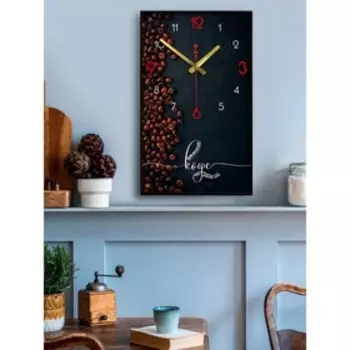 Часы-картина настенные, интерьерные "Чем вкуснее кофе, тем добрее утро", плавный ход, 57 х 35 х 4 см