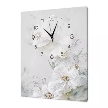 Часы-картина настенные, интерьерные "Цветы", бесшумные, 30 х 40 см