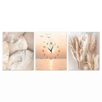 Часы-картина настенные модульные "Закат", 30 х 40 см, бесшумные, триптих