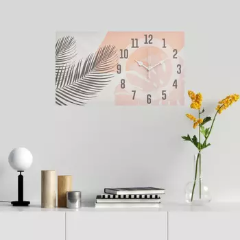 Часы-картина настенные "Пальмовый лист", плавный ход, 35 х 60 см