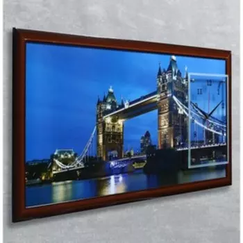 Часы-картина настенные, серия: Город, "Тауэрский мост", 50 х 100 см